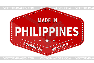 MADE IN PHILIPPINES, guarantee quality. Label, - vector clipart