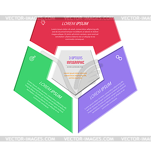 Три части пятиугольника. Инфографическая диаграмма для - иллюстрация в векторе