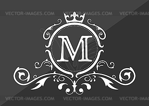 Stylized letter M of Latin alphabet. Monogram - vector image