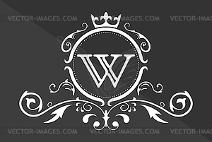 Stylized letter W of Latin alphabet. Monogram - vector image