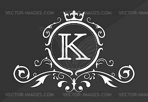 Stylized letter K of Latin alphabet. Monogram - vector image