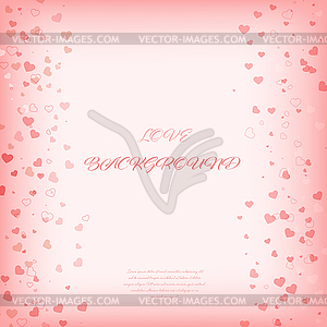 Abstract background with falling hearts for greetin - vector image