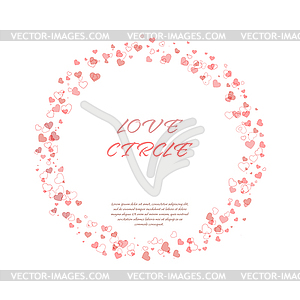 Background with circle of hearts, circle of hearts - vector clipart