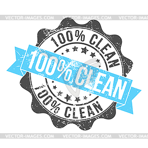 100% CLEAN. Stamp impression with inscription. Old - vector image