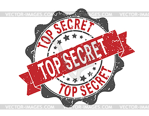 TOP SECRET. An impression of seal or stamp with - royalty-free vector image