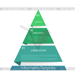 Infographic pyramid. triangle diagram is divided - vector image