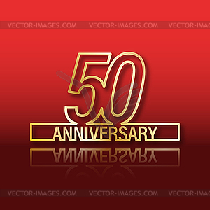 50 anniversary. Stylized gold lettering with - color vector clipart