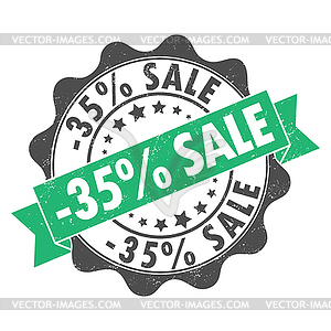 Stamp impression with inscription - 35 percent sale - vector clipart