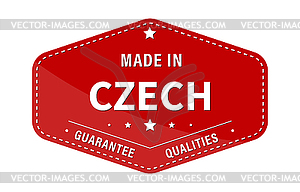 MADE IN CZECH, guarantee quality. Label, sticker - vector clipart