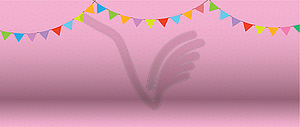 Stage is decorated with colored flags. for h - vector clipart