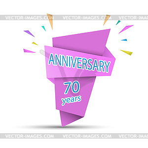 ANNIVERSARY 70 years. Colored banner for - vector clip art