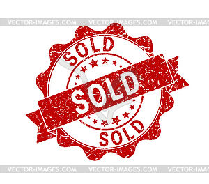 SOLD. An impression of seal or stamp with scuffs. - vector image