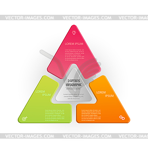 Triangle infographics. triangle diagram is divided - royalty-free vector image