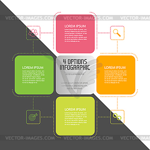 Infographic square. triangle diagram is divided int - vector clip art