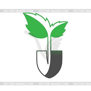 Agricultural logo, gardener`s emblem. Simple - vector EPS clipart