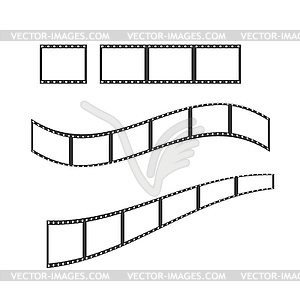 Set of cinematic films. frame and strip of - vector image