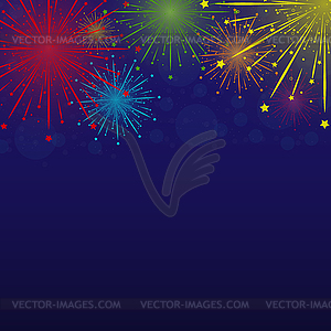 Colored fireworks. Seamless background with colorfu - vector image