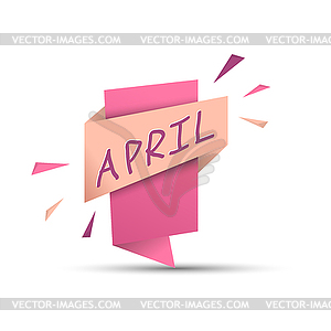 APRIL. Colored banner with name of month of year - vector EPS clipart