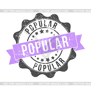 POPULAR. Stamp impression with inscription. Old wor - vector clipart