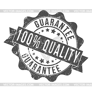 100% QUALITY GUARANTEE. Stamp impression with - vector image