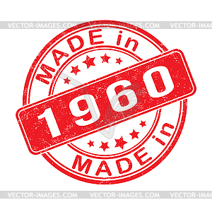 Nscription MADE IN 1960. Label, sticker or - vector image