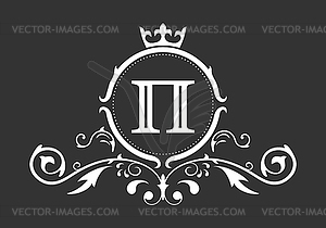 Stylized letter P of Russian alphabet. Monogram - vector image