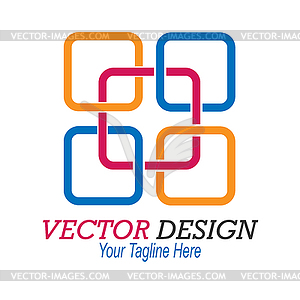 Interlacing of squares. Color template for logo, - vector image