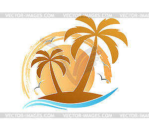 Template for summer holiday logo - vector clip art