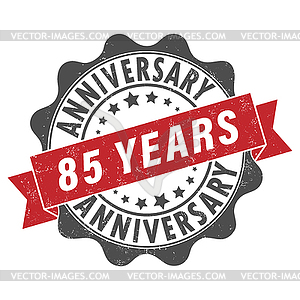 Stamp impression with inscription 85 years - vector clip art