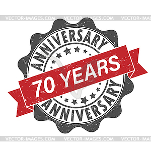 Stamp impression with inscription 70 years - vector clipart / vector image