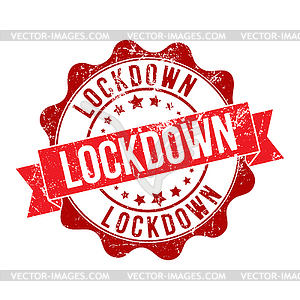 LOCKDOWN. Stamp impression with inscription. Old - vector clipart