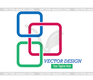 Interlacing of squares. Color template for logo, - vector EPS clipart