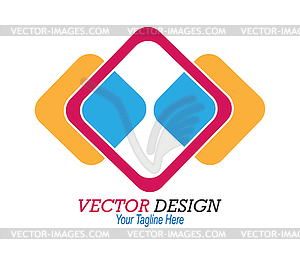 Interlacing of squares. Color template for logo, - vector image