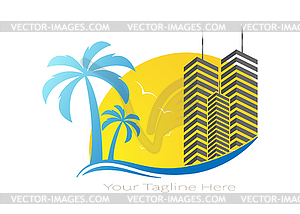 Luxury vacation or exotic resort logo template. - vector clip art