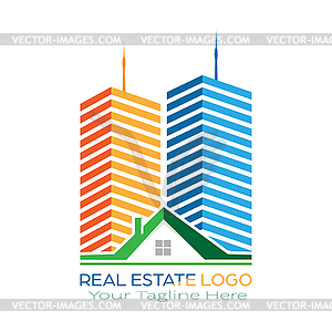 Logo template for construction and real estate, - vector clipart