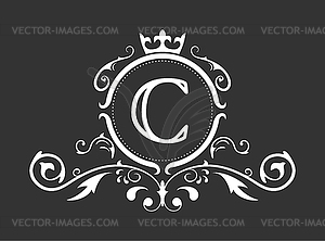 Stylized letter C of Latin alphabet. Monogram - vector clipart / vector image