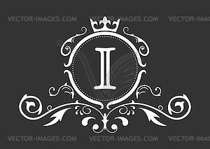 Stylized letter I of Latin alphabet. Monogram - vector image