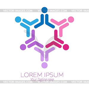 Community icon, social networks, team of friends. - vector image