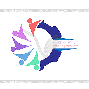 Community icon, social networks, team of friends. - vector image