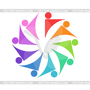 Community icon, social networks, team of friends. - vector image