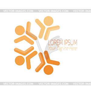 Community icon, social networks, team of friends. - vector clip art