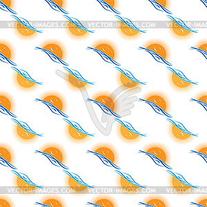 Seascape. Seamless color pattern for texture, - vector image