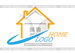 Шаблон для логотипа, логотипа или бренда дома. Illustra - клипарт Royalty-Free