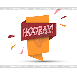 Colorful banner with word HOORAY. Simple - vector clipart