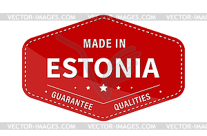 MADE IN ESTONIA, guarantee quality. Label, sticker - vector clipart