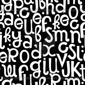 Art Seamless Pattern Font - white & black vector clipart