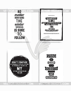 Set posters quote - vector image