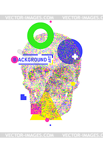 Geometric background with colorful skull - vector image