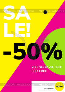 Minimal geometric poster tamplate - vector image