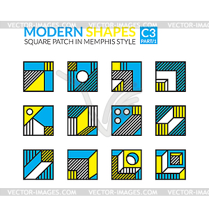 Set memphis patches - color vector clipart